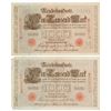 Image 1 : Germany P#44b Pair of 1910 1,000 Mark Notes
