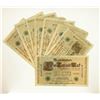 Image 1 : Germany P#45b Lot of 8 1910 1,000 Mark Notes