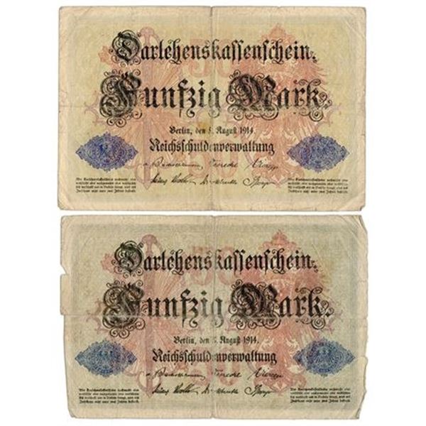 Germany P#49a&b 1914 50 Mark Notes