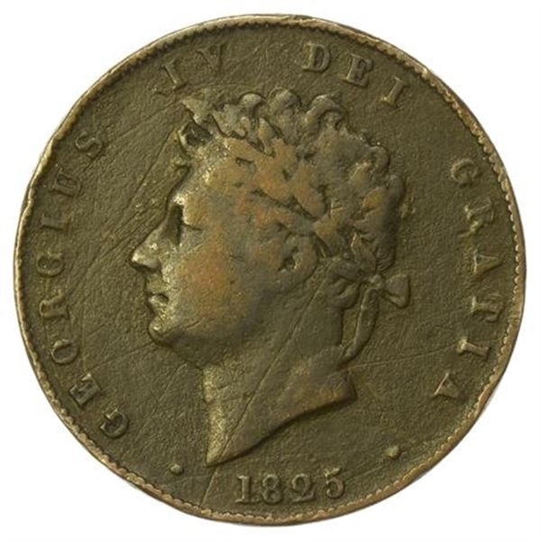 Great Britain KM#692 George IV 1825 Halfpenny