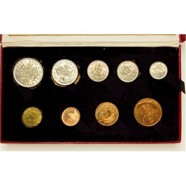 Great Britain Proof Set 1950 9 Piece Set in OGP