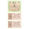 Image 1 : Italy P#M12 3 Notes 5 Lire & 2 P#29 1 Lira Notes
