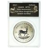 Image 2 : South Africa 2017 Silver Krugerrand ANACS SP-70