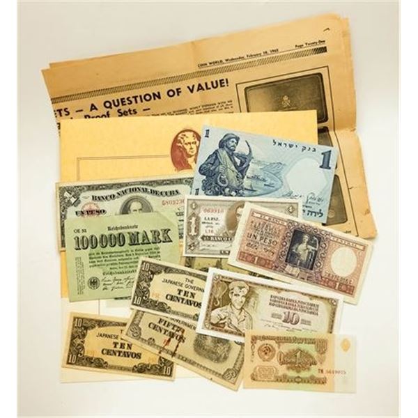 World Bank Notes & 1976 $2 Bill Lot of 11