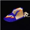 Image 2 : Sioux Beaded Leather Mocassin Keyring, Red Cloud