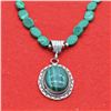 Image 2 : Zuni Sterling Malachite Pendant Necklace
