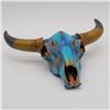 Image 1 : Southwestern Hand Painted Composition Cow Skull