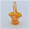 Image 1 : Vintage Marigold Opalescent Carnival Glass Basket