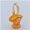 Image 3 : Vintage Marigold Opalescent Carnival Glass Basket