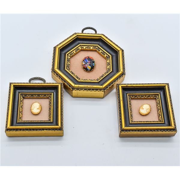 3 Decorative Framed Cameos