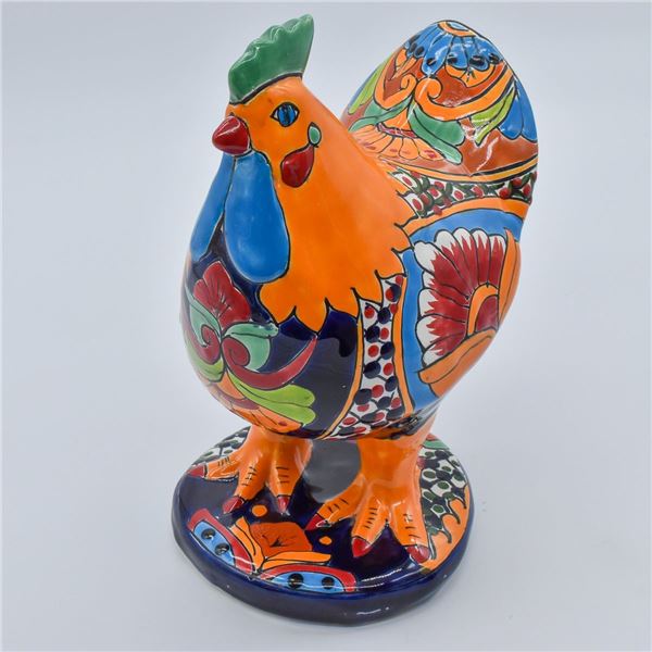 Mexican Talavera Glazed Pottery Hen