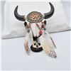 Image 2 : Cast Composition Beaded Cow Skull