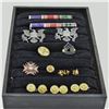 Image 1 : Collection of Military Medals, Ribbons, and Brass