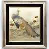 Image 1 : Lin-Art Chokin Copper Plate Gilt Peacock Picture