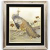 Image 2 : Lin-Art Chokin Copper Plate Gilt Peacock Picture