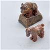Image 3 : 4 Peruvian Carved Stone Animals with Wood Stand