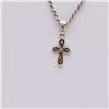 Image 2 : Sterling and 1/10 K Gold Cross Pendant Necklace