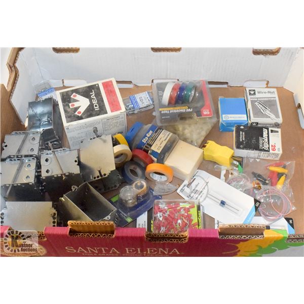 FLAT OF ASSORTED ELECTRICAL ITEMS