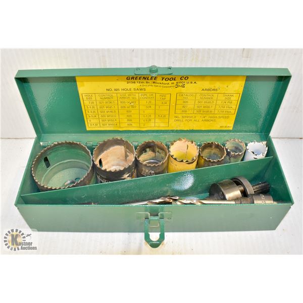 GREENLEE #830 HOLE SAW SET W/ METAL CASE