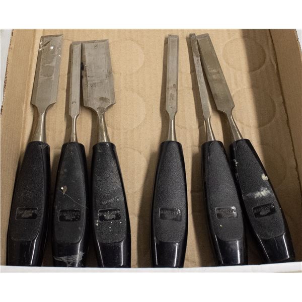 LOT OF 6 SANDVIK SWEEDISH MADE WOODWORKING CHISELS