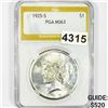 1925-S Silver Peace Dollar PGA - MS63