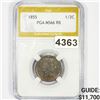 Image 1 : 1855 Braided Hair Half Cent PGA - MS66 RB