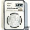 Image 1 : 1898 Morgan Silver Dollar NGC - MS63