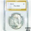 1925-S Silver Peace Dollar PGA - MS62