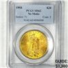 1908 No Motto $20 Gold Double Eagle PCGS - MS62