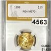 1999 $10 Gold Eagle PGA - MS70