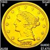 1843-D $2.50 Gold Quarter Eagle CHOICE AU