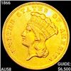 1866 $3 Gold Piece CHOICE AU