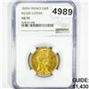 1830-A Gold Franc Incuse Lttrs NGC - AU55