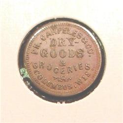 Columbus, Wisc. Civil War Token.