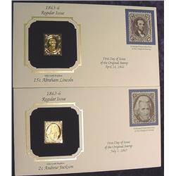 (2) 22K Gold Stamps & Covers.