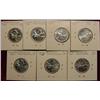 Image 1 : (7) 1964-66 Canadian Quarters. BU.