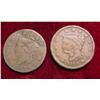 Image 1 : 1822 & 40 US Large Cents VG Damaged