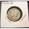 Image 1 : 1931D Mercury Dime. G.