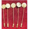 Image 2 : (5) Antique Pattern Gold Coin Stick Pin.