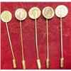Image 2 : (5) Antique Pattern Gold Coin Stick Pin.