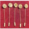 Image 1 : (5) Antique Pattern Gold Coin Stick Pin.
