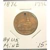 Image 1 : 1876 Centennial US Mint Medal. Holed.