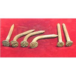 Group of Railroad Track Marker Spikes