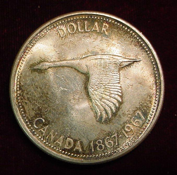 18671967 Canada Silver Dollar. Toned BU 18671967 Canada Silver Dollar. Toned BU