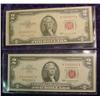 Image 1 : Pair of VF-EF ""Red Seal"" $2 U.S. Notes.
