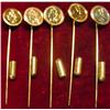 Image 1 : (5) Antique Pattern Gold Coin Stick Pin. 