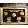 Image 1 : 2001 Statehood Quarter 5-Coin Gold Set.