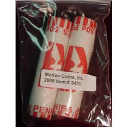 2009P & D Log Cabin Cent Rolls. BU Original Wrapper.