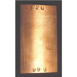 520 Gram .999 Fine Copper Bar. 