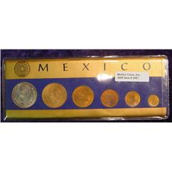 (6) Mexican Coins Type Set 1-Centavo to Silver Peso.
